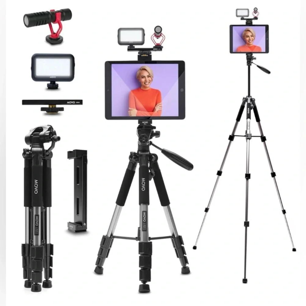 Tablet iPad Vlogging Kit - You Tube Starter Kit Microphone Tripod & more ALL NIB